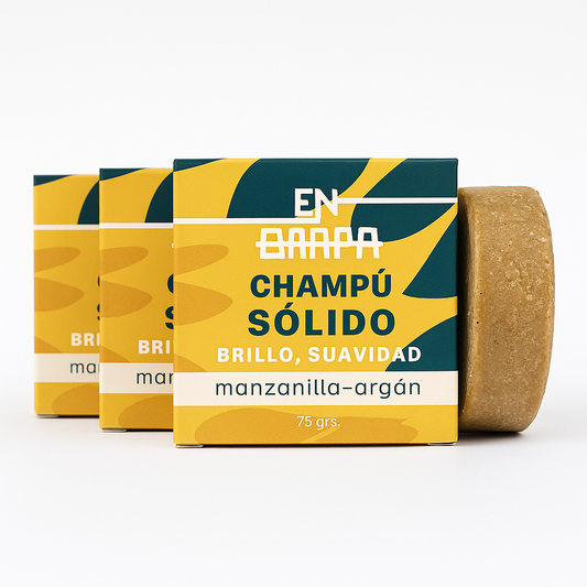 KIT 3 Champú Manzanilla  Argán - Suave y Nutritivo  JABONERA DE REGALO